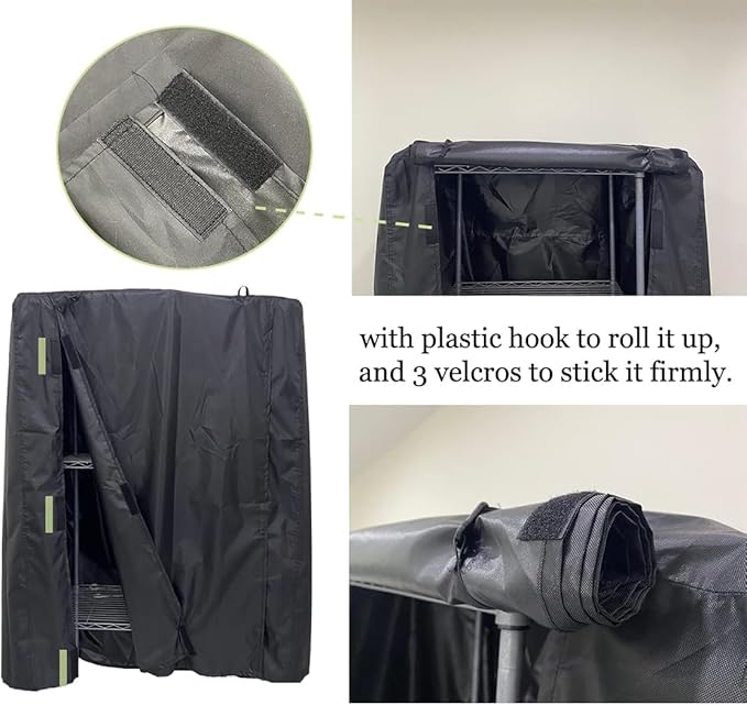 J&C Black 420D Heavy Duty Bird Cage Cover Blackout Sun Light for Night Waterproof Black Material Birdcage Covers for Bird Sugar Glider Cat Rabbit Cage Medium (Upgraded) (XL-38x23.5x51in-Black)