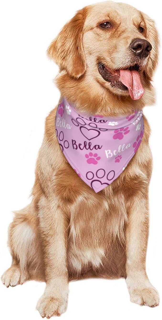 Custom Pet Scarf Personalized Dog Bandana with Name Personalized Add Your Text Bibs Triangle Head Scarfs Gift for Small Medium Large Dogs Cats Baby Puppy Pets Accessories