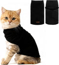 EXPAWLORER Soft Cat Sweater - Sweaters for Cats Only Warm Kitten Clothes, Fall and Winter Pet Coat Pullover Design, Fleece Sweatshirt Clothing Also for Puppy Small Dogs, Black S