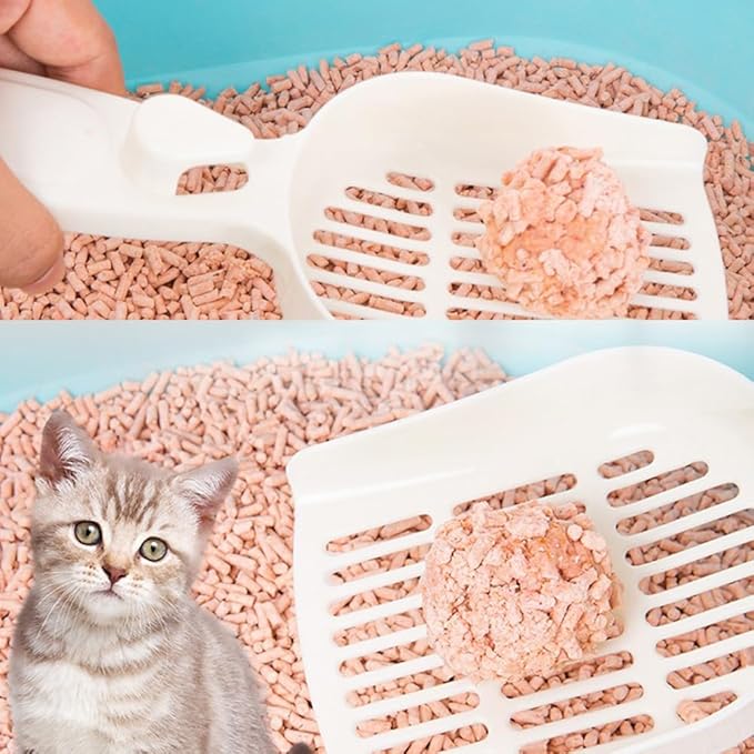 2 Pack Cat Litter Scoop Non-Stick Cat Sifting Litter Scoop Shovel with Hook Kitty Kitten Pooper Lifter Sifter Scooper for Cat Litter Box Clumping Litter Crystal Cat Litter Pellets