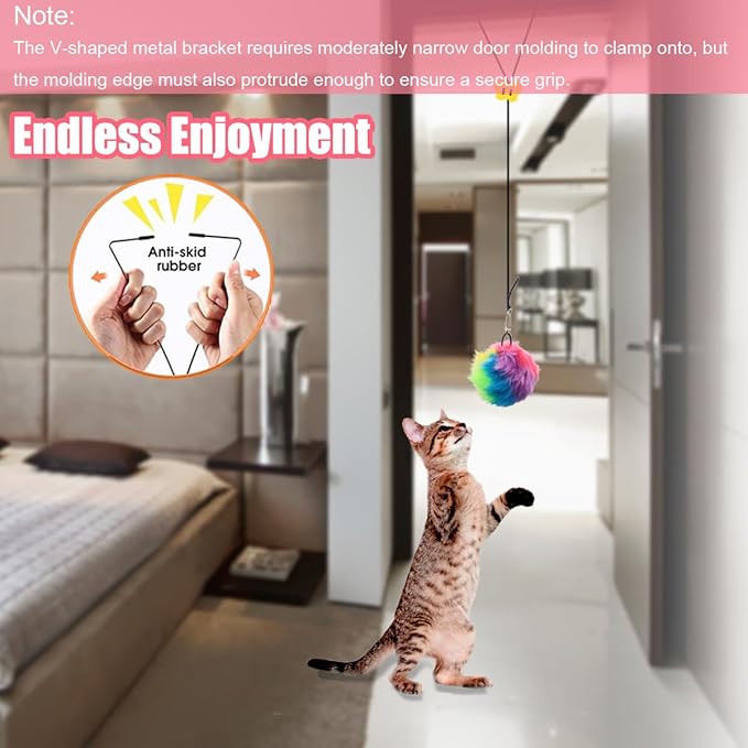 Interactive Cat Toys, Independent Play Hanging Door Cat Toys for Indoor Cats Kitten Exercise Toy for Bored Cats