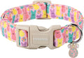DOGWONG Easter Dog Collar,Cute Bunny Eggs Dog Collar Pink Babbit Pet Collar Girl Dog Collar Puppy Adjustable Soft Dog Collars for Small Dogs
