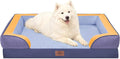 Comfort Expression Orthopedic Dog Bed for Large Dogs 36x27 Inch, Waterproof Egg Crate Foam Large Pet Bed with Removable Bolsters, Dog Couch with Washable Cover & Non-Slip Bottom, Twilight Wave