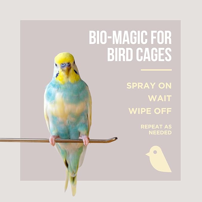 Natural Rapport Bird Cage Cleaner - The Only Bird Cage Cleaner You Need - Bird Poop Spray Remover, Naturally Removes Bird Waste (32 Oz)