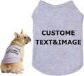 Custom Dog Shirt,Personalized Pet Apparel with Name Text Photo Image,Lightweight Breathable Puppy Kitten Cotton Vest for Small Medium Large Dogs Cats,Puppy Gift (Gray, 5X-Large)