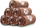 Comsmart Dog Blankets for Small Dogs, 6 Pack Puppy Blanket Cute Paw Print Pet Blanket for Dog, Puppy, Cat, Kitten, 24x28 inches, Brown