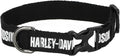 Harley-Davidson Cotton Webbing H-D Text Adjustable Pet Collar – Black/White (M)