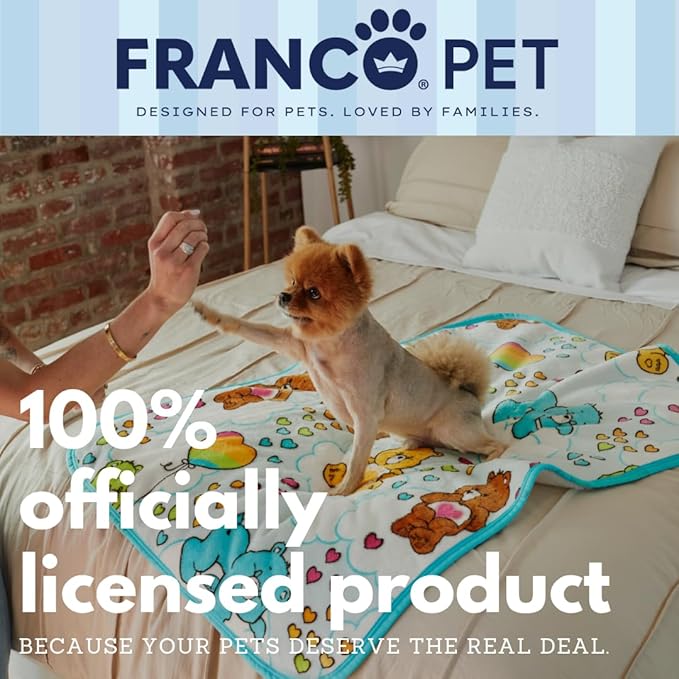 Franco Pet Care Bears Super Soft Cozy Waterproof Sherpa-Backed Blanket Throw for Small Dogs, Couch/Bed/Car, 30x40 (Officially Licensed Product)