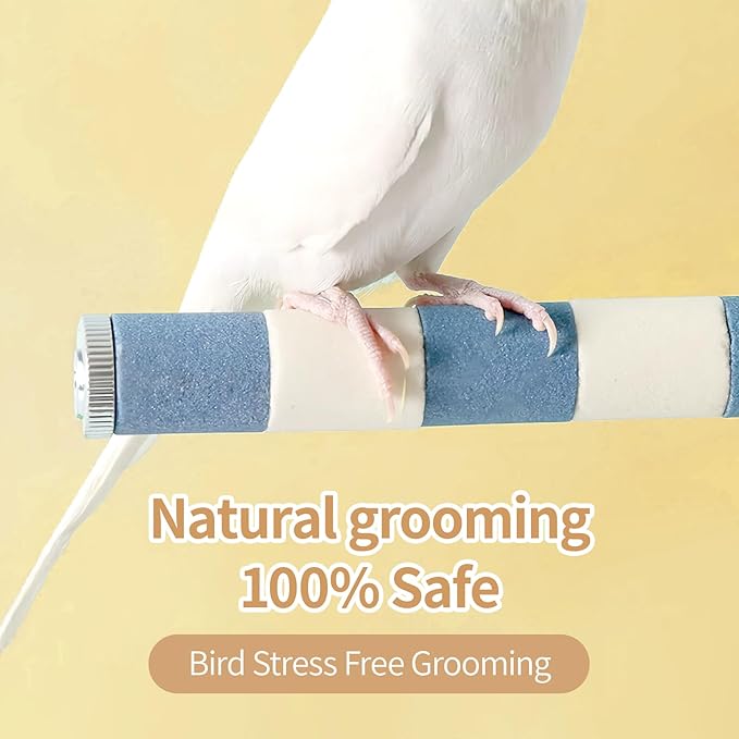 AOTU Bird Perch Rough-surfaced Parrot Perch Bird Stand for Cage– Durable Beak & Claw Trimming Grinding Stone for Conure, 7.9” x 1” – Safe Non-Toxic Long-Lasting Cockatiel Cage Accessory
