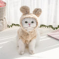 Selena Cat Bunny Ears Costume Cute Dog Kitten Hoodies Sweater Rabbit Ears Puppy Pet Apparel (Large,Beige)