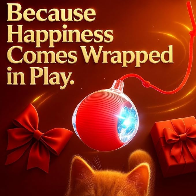 Interactive Electric Automatic Rolling Moving Rechargeable Self Play Stimulation Toy,Smart Pet Chase with Speedy Tail Rope for Bored Indoor Cats (Purple)