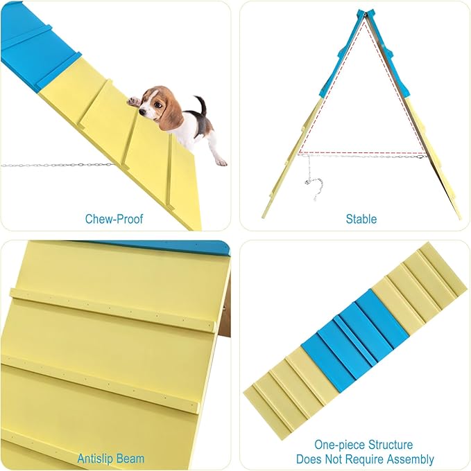 Dog Agility Course Backyard Equipment for Small & Medium Dogs, Puppy Agility Training A-Frame, Pony & Lamb Jumping Obstacle Course Ramp & Playground