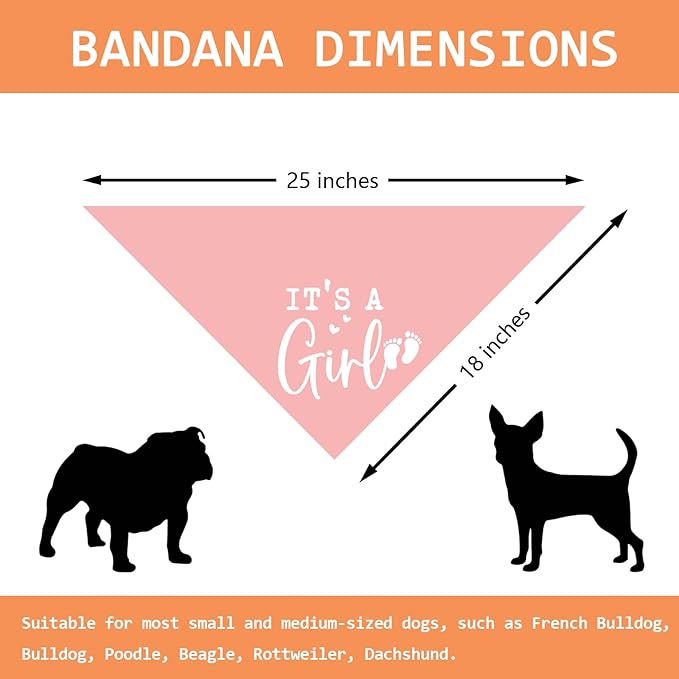 Its a Girl Pink Dog Bandana Baby Announcement Pregnancy Announcement Photo Props Girl Dog Accessories for Large Medium Small Dogs