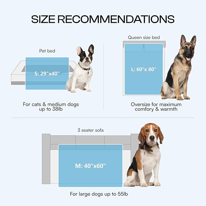 Luciphia Premium Cooling Dog Blanket for Small Medium Dogs Q-max>0.4 Washable Self-Cooling Cat Pet Mat Puppy Breathble Calming Throw for Beds Couches(Light Grey,29x40 inches)