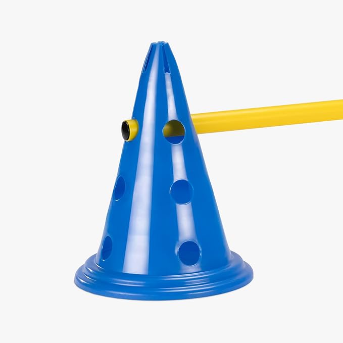 Navaris Dog Agility Equipment Set - Cone and Pole for Training and Exercise Jumps - Plastic Dog Agility Beginner Course - 6X Cones, 3X Poles