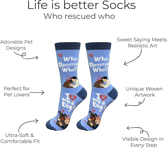 E&S Pets Pet Lover Socks - Dog & Cat Socks - Unisex Novelty Gifts