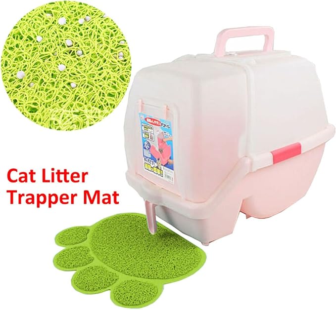 PVC Pet Dog Cat Puppy Kitten Dish Bowl Food Water Feeding Placemat, Non-Slip Cat Litter Mat Paw Shape, Grey Small