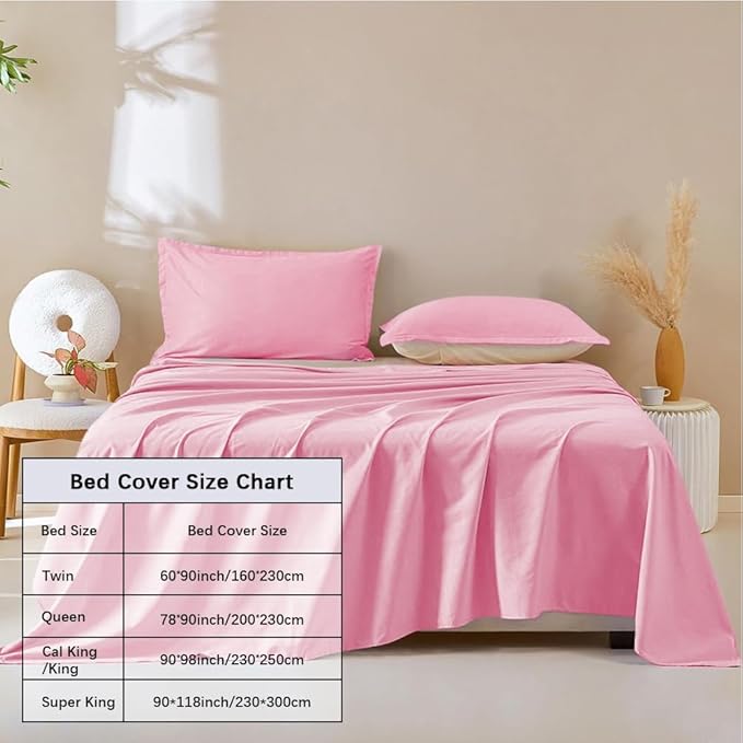 DUJUIKE Waterproof Bed Cover for Dog and Cats,Pet Hair Resistant Bed Sheet Cover, Protective Bed Liner Cover with 100% Waterproof Breathable Thin Fabric (Pink, Twin 63 * 90 inch)
