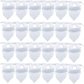 24 Pieces Sublimation Pet Bandanas White Heat Transfer Triangle Dog Scarf Blank Big Washable DIY Polyester Dog Bibs Kerchief Apparel Accessories for Dogs Puppy Cats (White-24Pack)