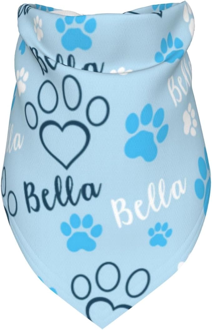 Custom Pet Scarf Personalized Dog Bandana with Name Personalized Add Your Text Bibs Triangle Head Scarfs Gift for Small Medium Large Dogs Cats Baby Puppy Pets Accessories