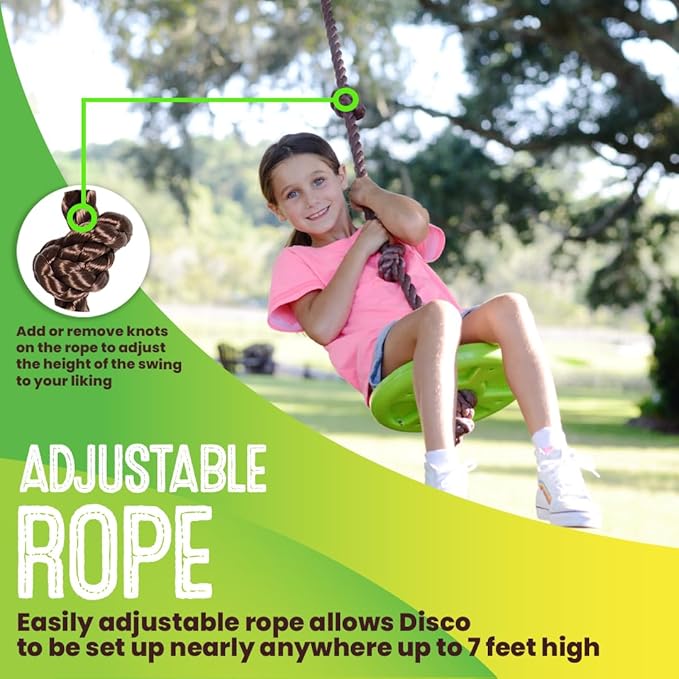 Swurfer Disco Tree Swing - Swing Sets for Backyard, Outdoor Swing, Swingset Outdoor for Kids, Easy Installation, Heavy Duty, Adjustable