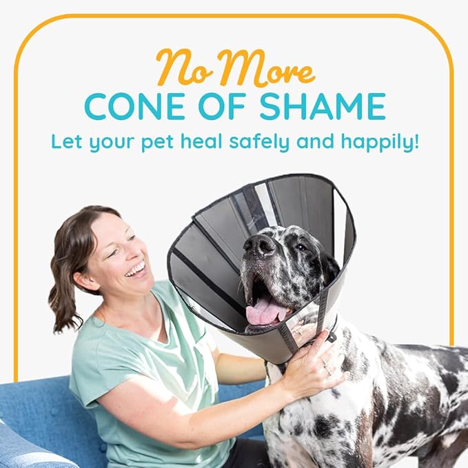 ZenPet Recovery Cone E-Collar for Dogs & Cats – Soft, Comfortable, Safe & Stress-Free Healing After Surgery, Adjustable Design, Secure Custom Fit (X-Large)
