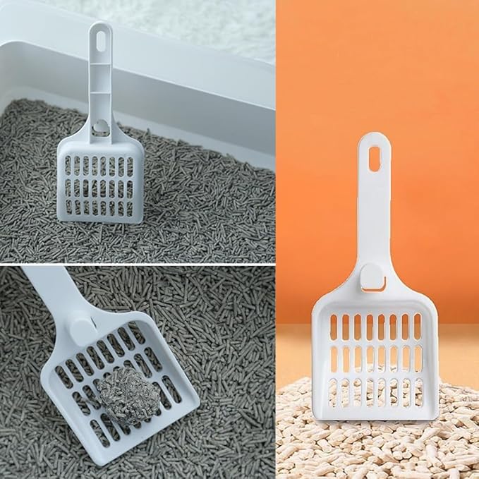 2 Pack Cat Litter Scoop Non-Stick Cat Sifting Litter Scoop Shovel with Hook Kitty Kitten Pooper Lifter Sifter Scooper for Cat Litter Box Clumping Litter Crystal Cat Litter Pellets