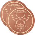 Bird Bath Copper Disk, 0.6mm Thick 99.99% Pure Copper Purification Disk with Triple-Point Support, Safe Physical Cleaning for Outdoor Birdbaths, Bowls, All-Season Universal Fit