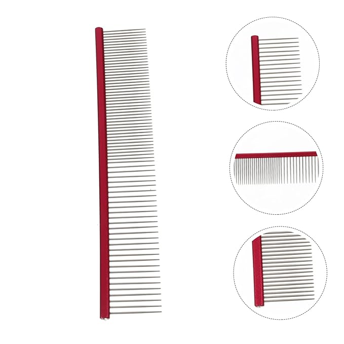 POPETPOP Portable Pet Comb for Dogs and Cats Wear-resistant Multi-function Grooming Tool Lightweight Aluminum De-shedding Brush for Daily Use for Removing and Loose Hair