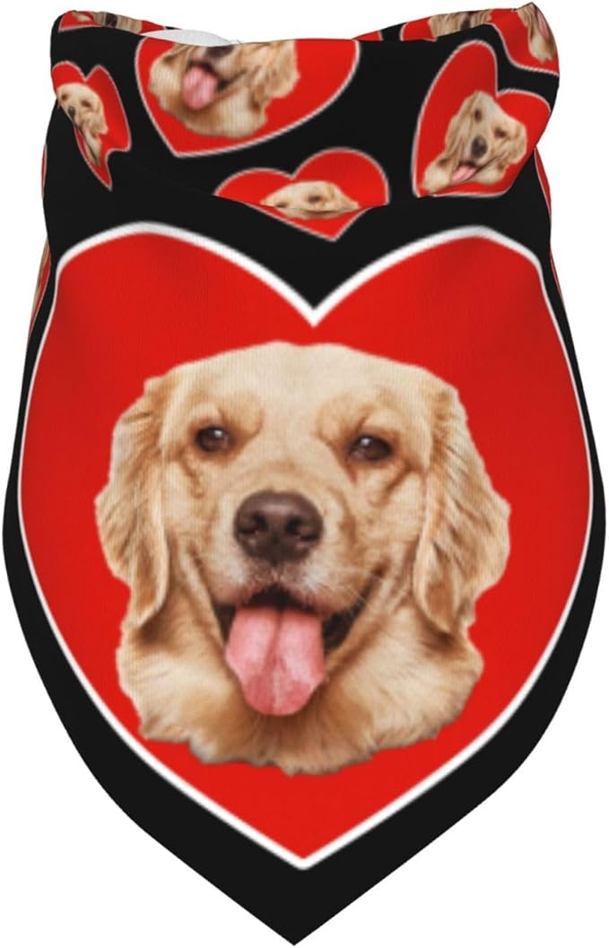 Custom Dog Bandana for Cat Dog Pet Add Your Design Personalized Neckwear Bandanas with Your Text Logo Image Customized Pet Scarf Funny Gifts Style 04