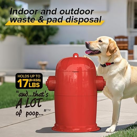 Red Rocket Pets Dog Poop Trash Can Medium Doggy Twist'R Pack, 12x Refills Bags 12xPoop bags rolls 6x Charcoal Sachets, No Smell Litter Storage Container, Litter Disposal System