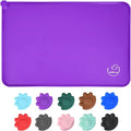 Silicone Waterproof Dog Cat Pet Feeding Mats, Non Slip, Easy Clean Pet Dog Cat Bowl Mats Placemat (18.5" x 11.5") Purple