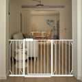 White Extra Wide Baby Gate 53-57.5 inch for Doorways Stairs Pressure Mount Baby Gate Automatic Close Child Dog Pet Safety Toddler Gates with Extensions