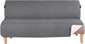 H.VERSAILTEX Futon Cover Reversible Sofa Slipcover Furniture Protector Water Resistant 2 Inch Wide Elastic Straps Sofa Bed Pets Kids Dog Cat Fit Sitting Width Up to 70"(Futon, Gray/Beige)