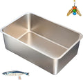 XXL Stainless Steel Cat Litter Box, Includes Catnip Fish Toy & Wand Feather Toy Refill, Extra-Large Metal Litter Pan for Big Cats & Multi-Cat Homes, Pet Toilet Supplies for Kitten