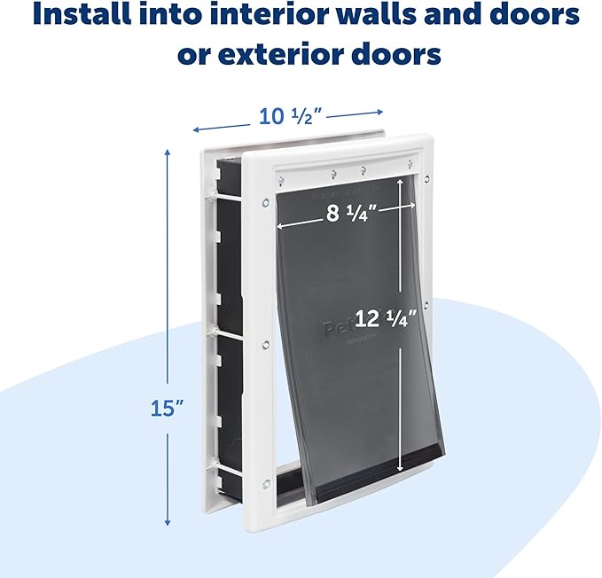PetSafe Plastic Pet Door - Easy Install for Wood,PVC Metal & Paneled Doors - Rust-Free Plastic Frame - Flap Dimensions 8 1/4" W x 12 1/4" H - for Medium Dogs Weighing Up to 40 lb,(Pack of 4)
