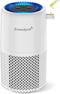 Air Purifier for Home Bedroom, AromaRoom H13 HEPA Air Filter For Smoke Pollen Dander Hair Smell Air Cleaner, 3-in-1 Filter with Sleep Mode, Quiet Air Cleaner For Pets, Home, Baby Room (White)