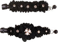 2 Pack Cat Collar Pink Floral with Bell and Removable Flower Bowtie Breakaway Adjustable Cat Collar for Girl Kitten Puppy Small Cats Dogs Daily Decoration (XQ102-6)