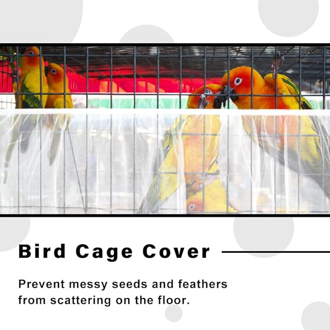 Bird Cage Seed Catcher Skirt, Bird Cage Mesh Net Cover, Parakeet Cage Skirt, Birdcage Cover Seed Catcher for Round Square Cages (White, XL)
