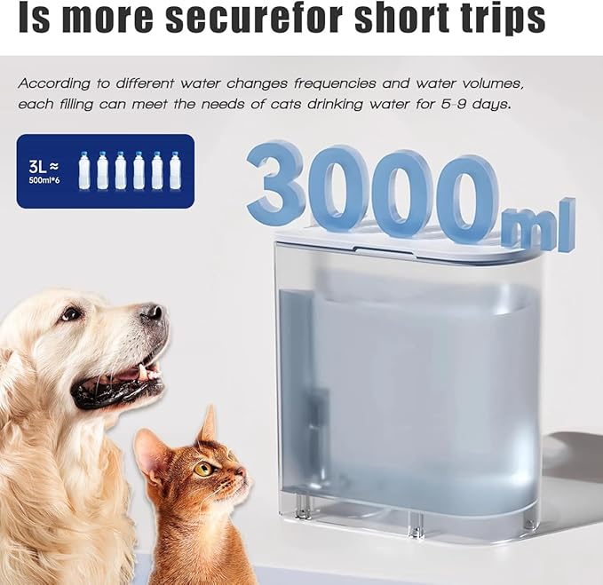 Smart Wireless Pet Water Fountain,2025 Upgraded Pet Water Fountain No Filter,3.5L/118oz Ultra-Quiet Design,Rechargeable Automatic Water Dispenser for Cats and Small Dogs