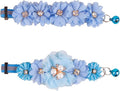 2 Pack Cat Collar Pink Floral with Bell and Removable Flower Bowtie Breakaway Adjustable Cat Collar for Girl Kitten Puppy Small Cats Dogs Daily Decoration (XQ102-1)