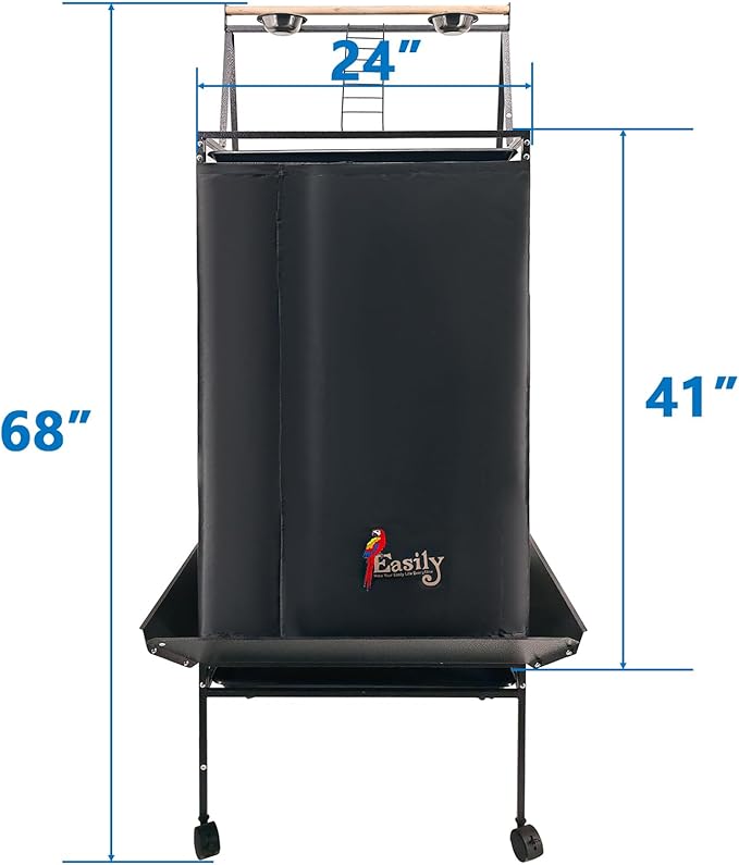 Easily Good Night Bird Cage Cover for Large Bird Cage with Play Top with Storage Pocket,68"