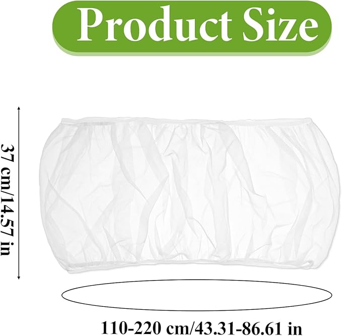 Universal Bird Cage Cover Skirt - Adjustable Soft Airy Nylon Mesh Net, Seed Catcher, Guard for Parrot, Parakeet, Macaw - Round & Square Cages (White)