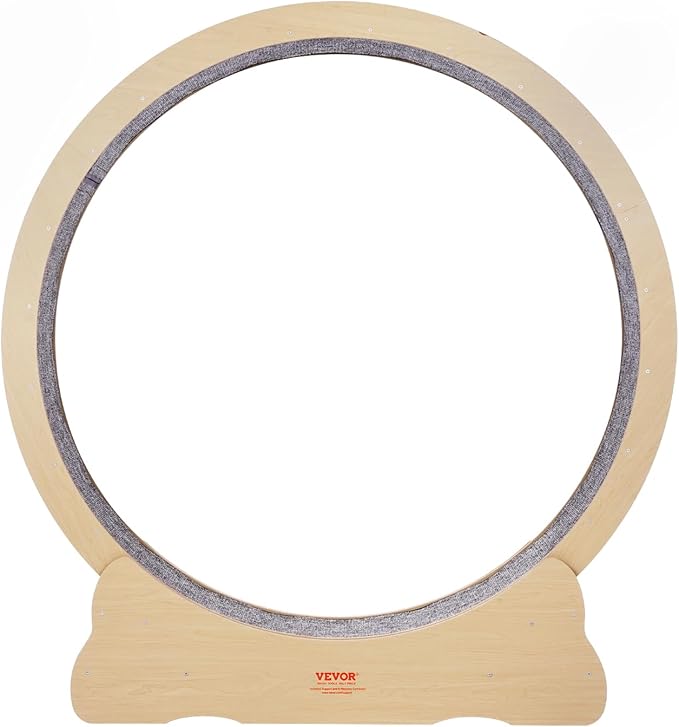 VEVOR Cat Exercise Wheel, 52" Large Cat Treadmill Wheel for Indoor Cats, Running Wheel with Detachable Carpet & Teaser for Running/Walking/Training, Suitable for Most Cats