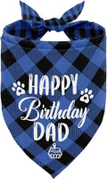 Dog Bandana, Happy Birthday Dad Dog Bandana, Dog Scarf Classical Plaid Printing, Dog Scarf Accessories, Dog Bandana Pet Scarf, Pet Scarf Accessories, Dog Bandana Gift for Dad Birthday Party (K26)