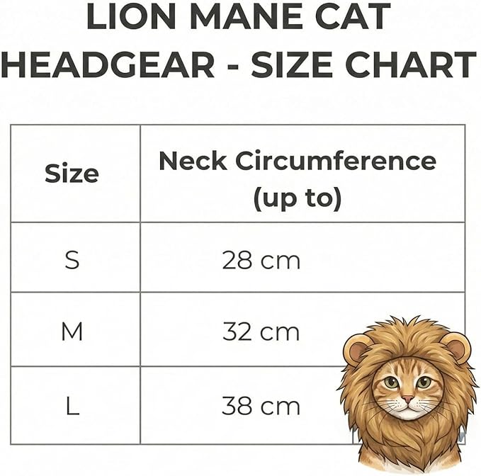 Lion Mane Wig Pet Costume,Costumes for Dogs and Cats, Small Dog Halloween Costumes, Pet Costumes for Halloween Party, Size L