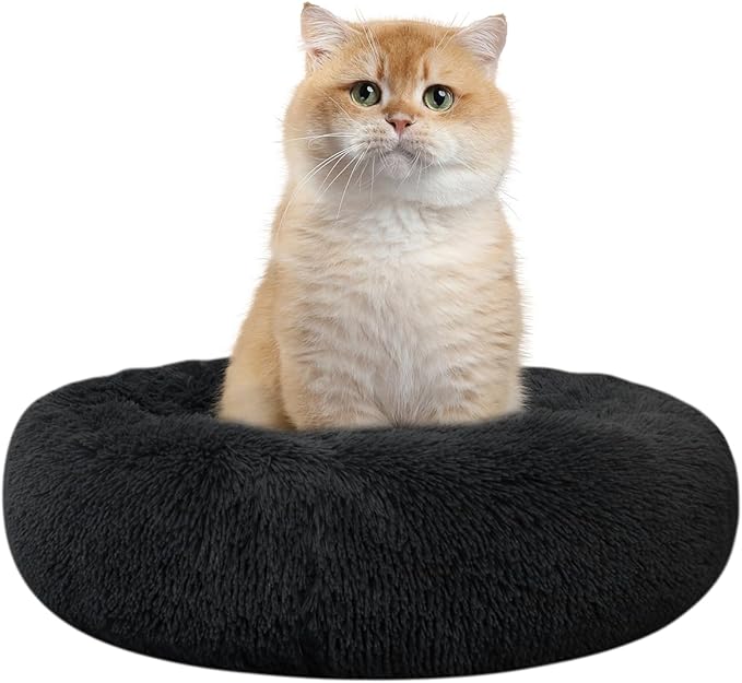 Cat Beds for Indoor Cats,15.7 Inch Small Cats Beds, Washable-Round Pet Bed for Puppy and Kitten with Slip-Resistant Bottom