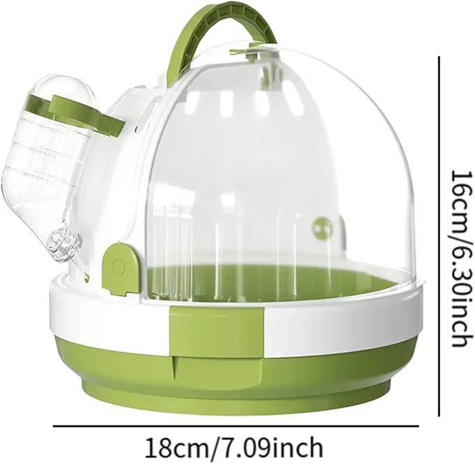 Parrot Travel Cage,Small Animal Carry Case,Breathable Hamster Carrier Cage Bird Cage for Bird Hamster Hedgehog Finches Travel, Green