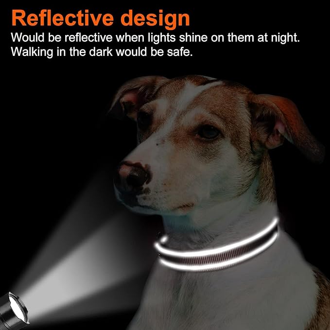 Joytale Reflective Dog Collar, Soft Neoprene Padded, Metal D-Ring, Nylon Pet Collar Adjustable for Small Dogs, Brown, Small