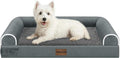 Medium Dog Bed Orthopedic Washable: Beds Bolster Medium Sized Dogs Bed Egg Crate Foam Couch Sofa Waterproof with Removable Cover - Dark Grey